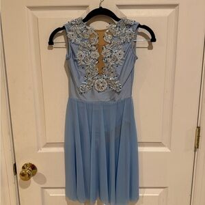 Glamour light blue dance costume